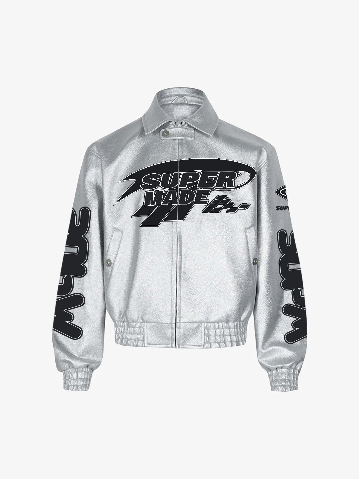 Faux Leather Vintage Street Black Air Jacket - 1821 