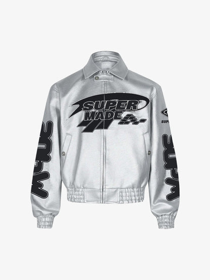 Faux Leather Vintage Street Black Air Jacket - 1821 