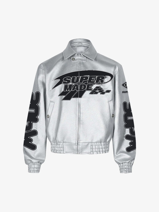 Faux Leather Vintage Street Black Air Jacket - 1821 