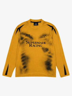 Skull Graphic Layered Racing Logo Long Sleeve Tee