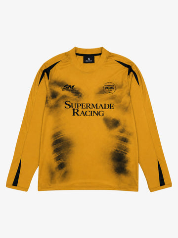 Skull Graphic Layered Racing Logo Long Sleeve Tee