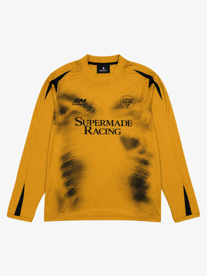 Skull Graphic Layered Racing Logo Long Sleeve Tee