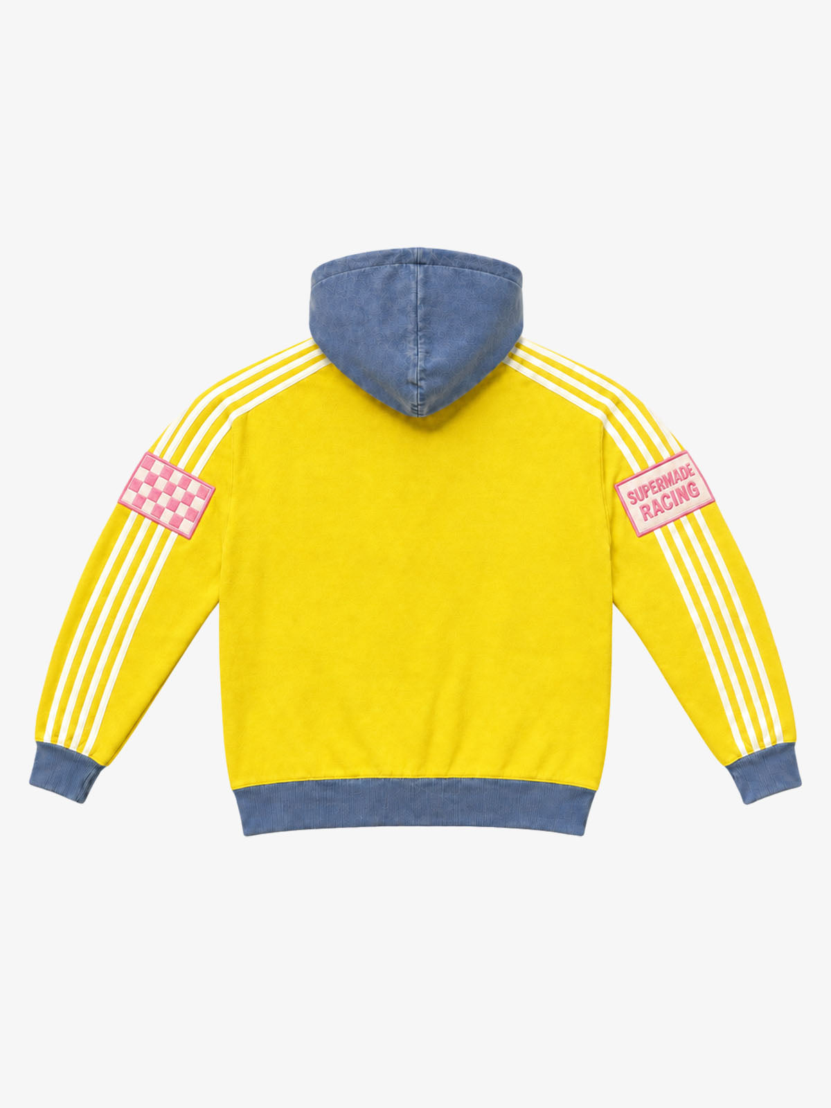 Racing Number Graphic Color Block Cropped Zip Hoodie; Yellow / S, Yellow / M, Yellow / L, Yellow / XL, Yellow / 2XL
