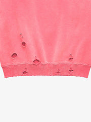 Sweat à capuche zippé à clous et effet vieilli