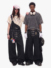 Detachable One-Shoulder Denim Overalls