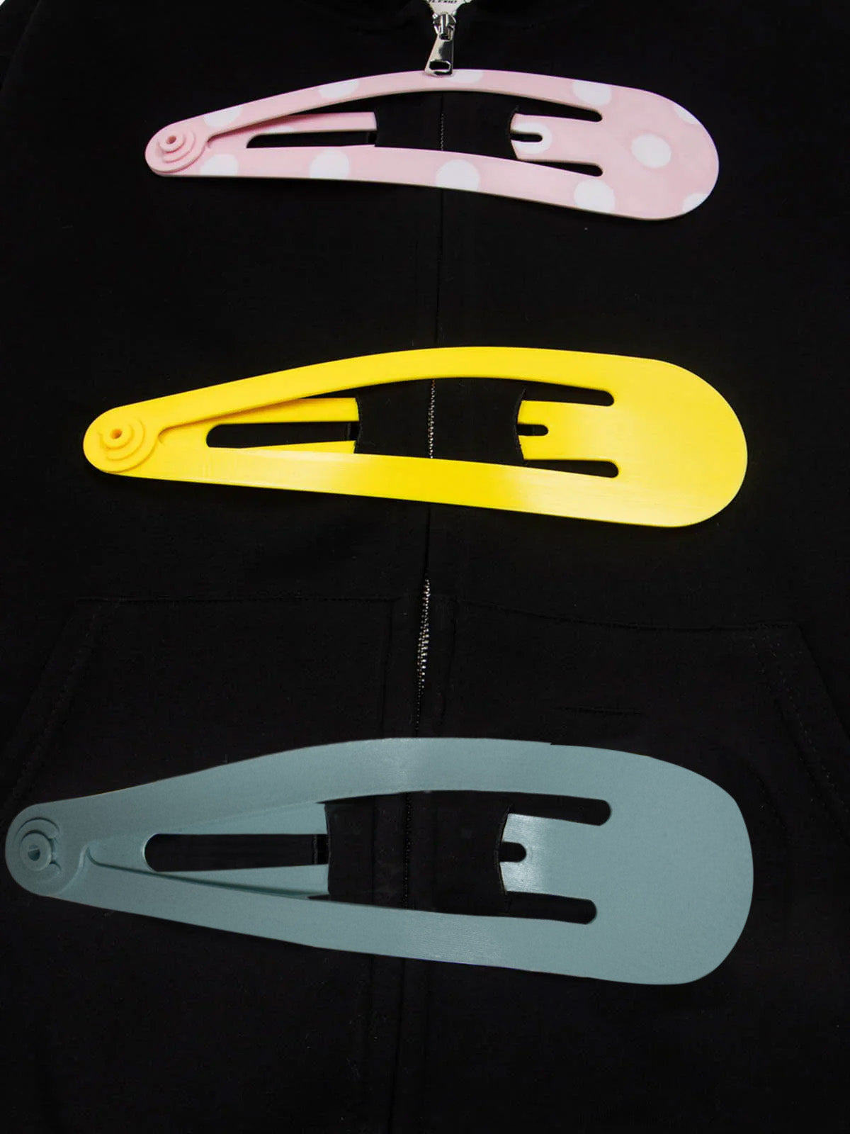 Detachable Hair Clip Decoration Zip Up Hoodie 