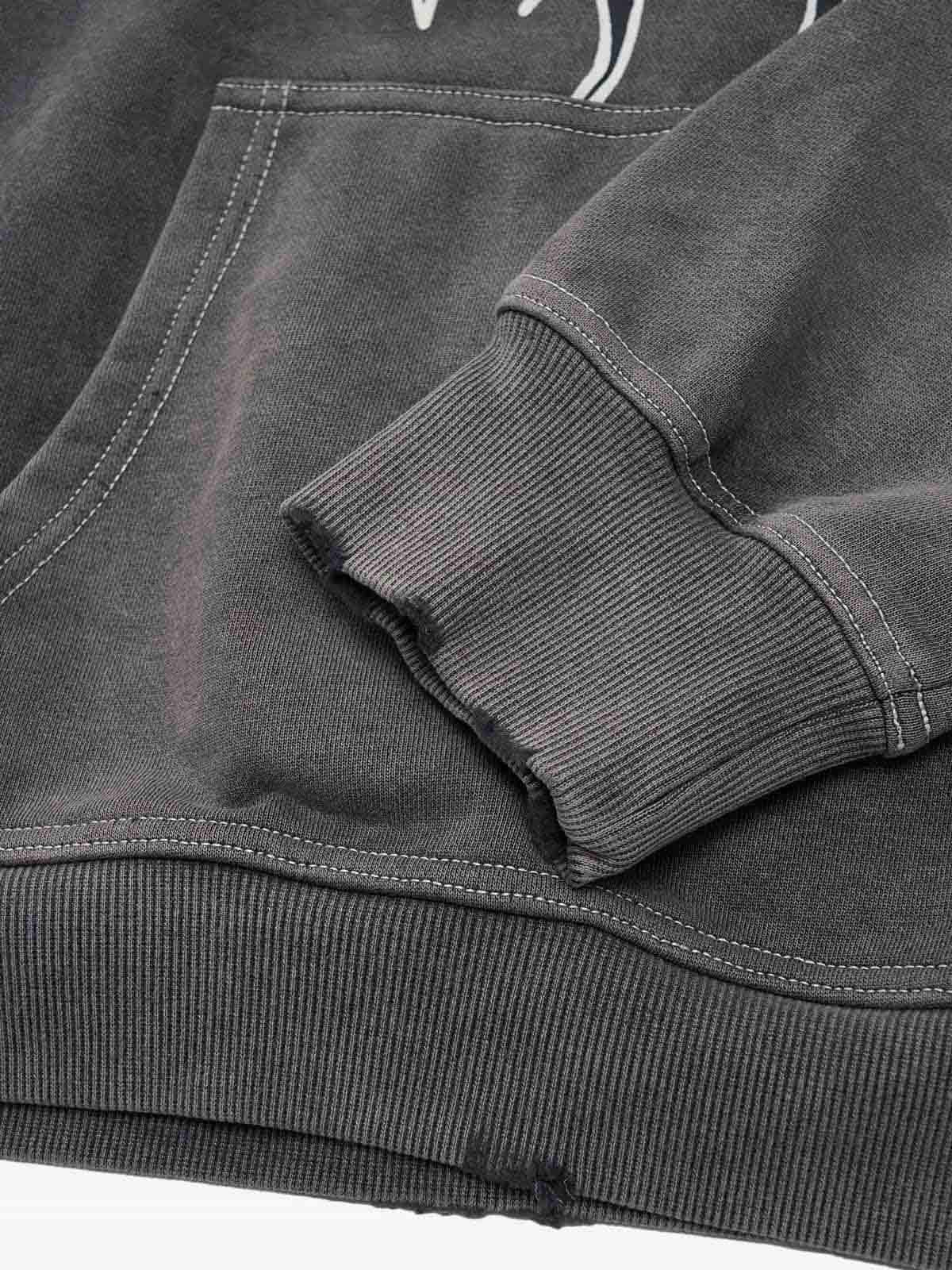 Original Distressed SPMD Graphic Cotton Hoodie 