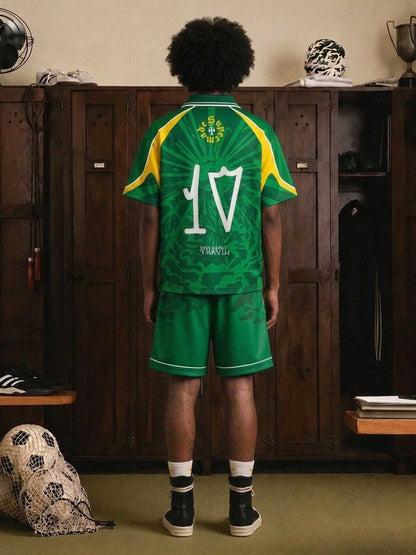 Classic Brazil "Savior" Color-Block Custom Jersey Set - 2622