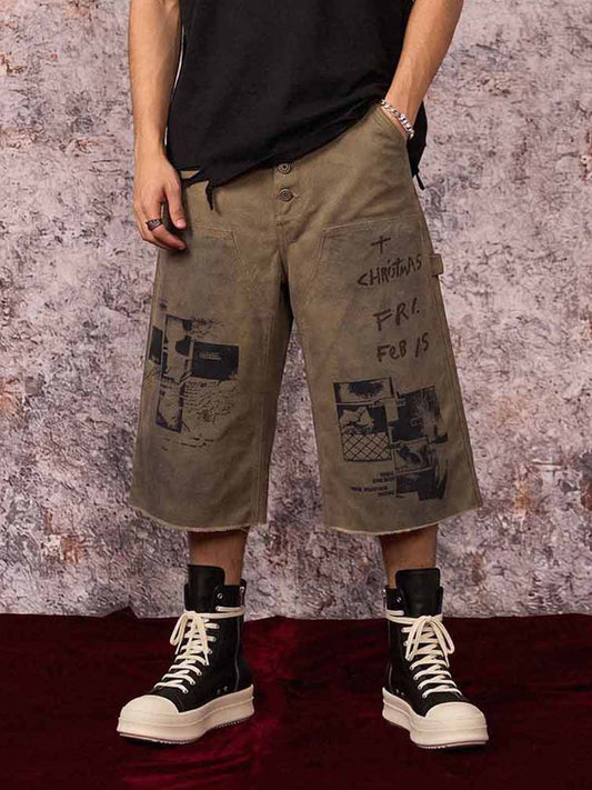 Jeansshorts mit schmutzigem Schlammwaschmuster