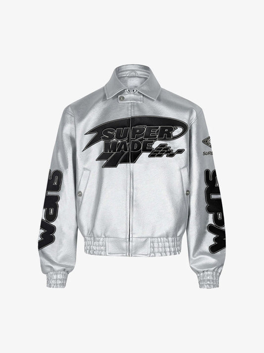 Faux Leather Vintage Street Black Air Jacket - 1821 