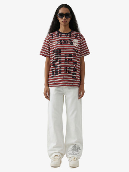 Grunge Striped Distressed Graphic T-Shirt 