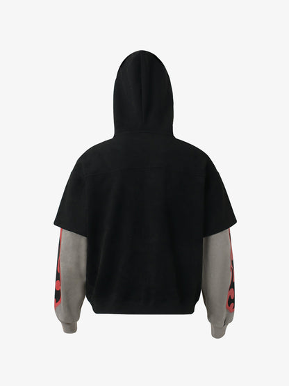 Stylish Flame Print Zip-Up Hoodie for Casual Wear 