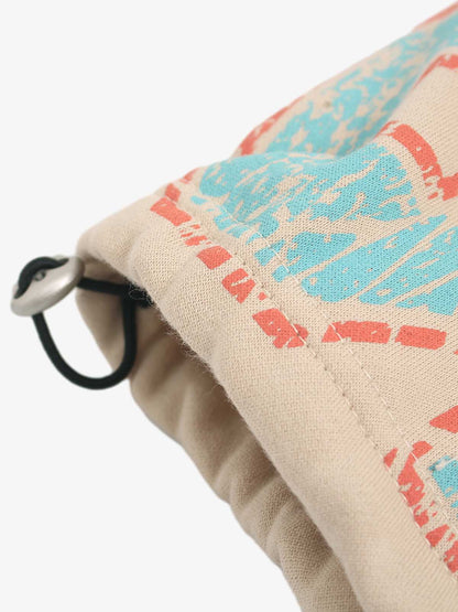 Retro Varsity Soccer Print Fleece-Lined Baggy Sweatpants 