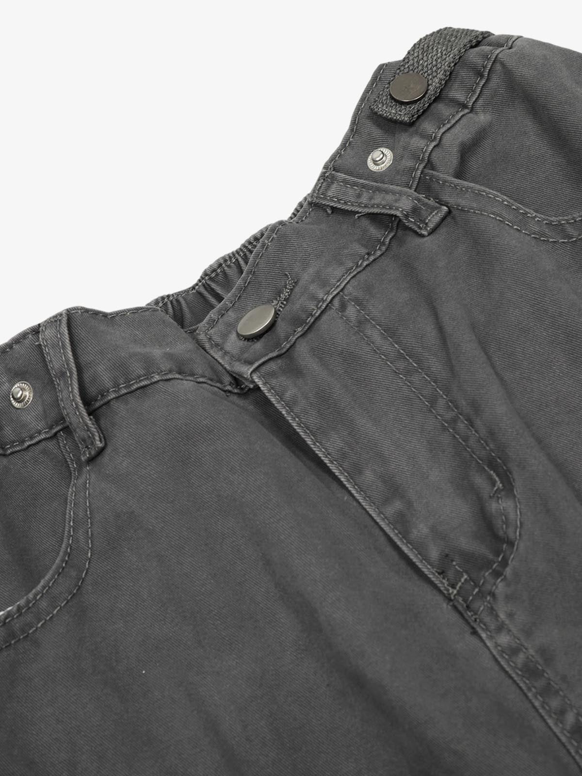 Multi-Pocket Workwear Casual Flared Wide-Leg Pants 
