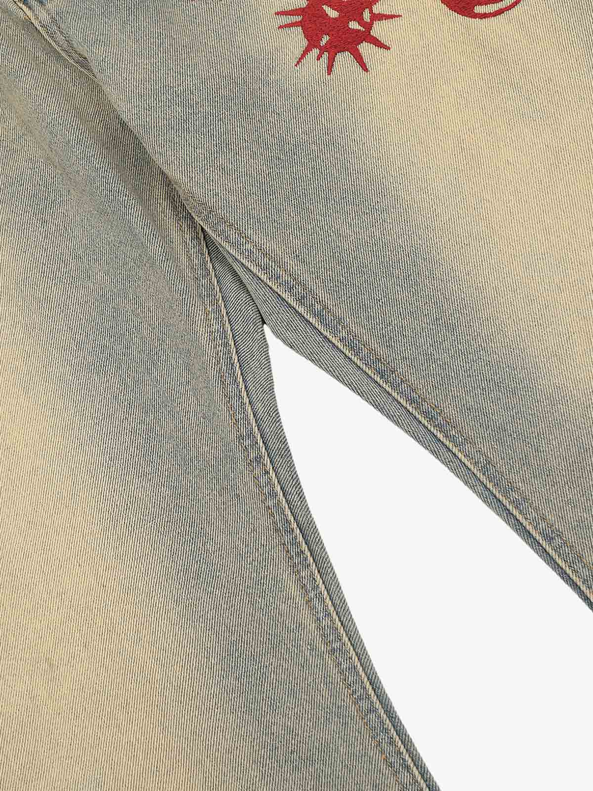 Graphic Distressed Skinny Jeans