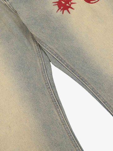 Graphic Distressed Skinny Jeans