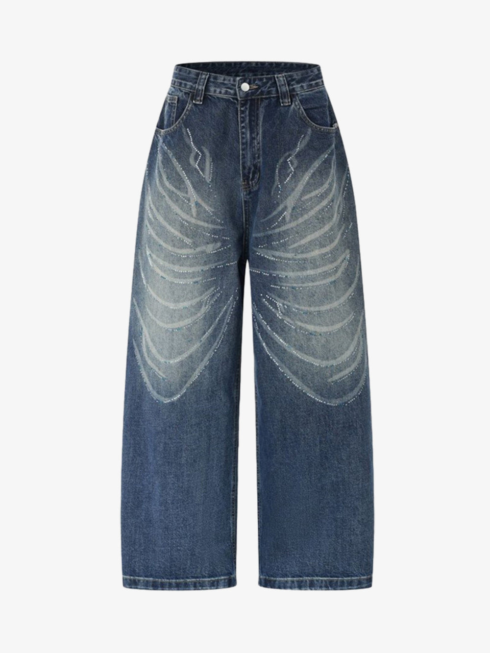 All-Over Rhinestone Embellished Jeans