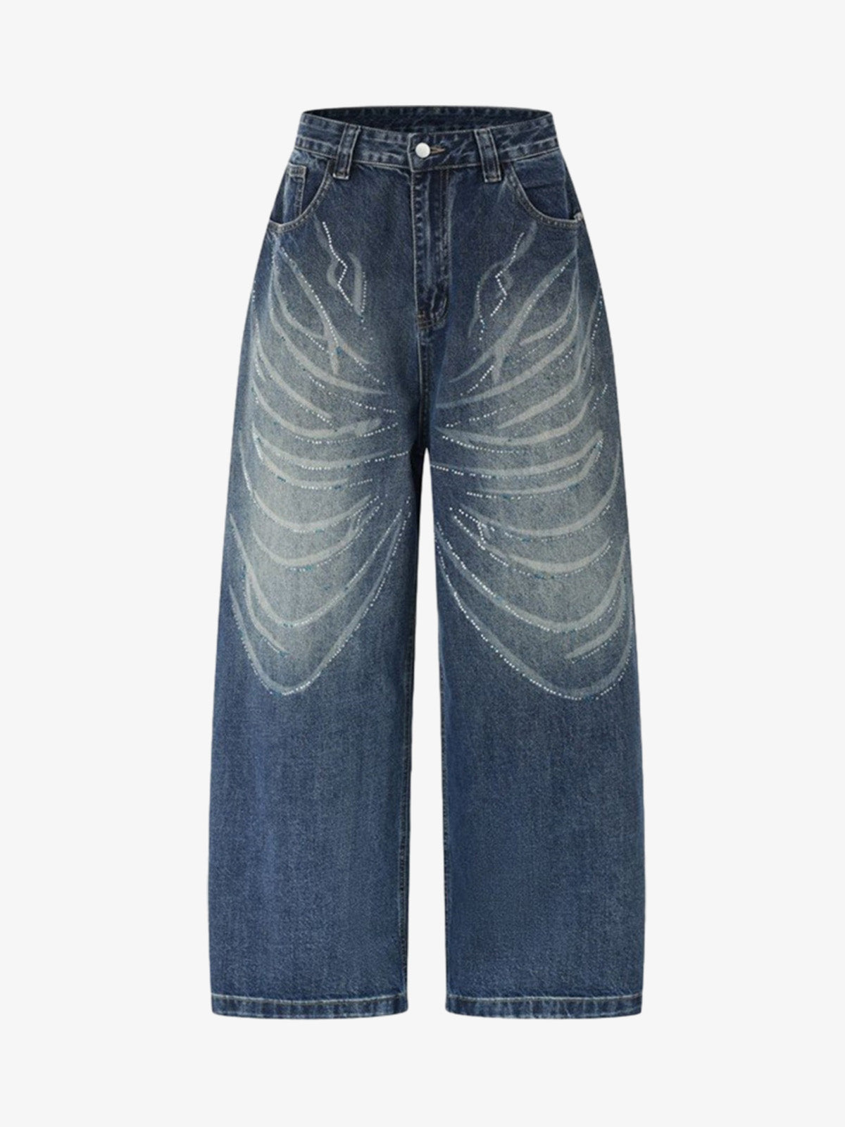 All-Over Rhinestone Embellished Jeans