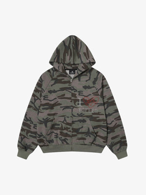 Camouflage Hooded Jacket with Heart Design for Men - Perfect for Casual and Outdoor Activities 
