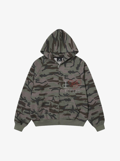 Camouflage Hooded Jacket with Heart Design for Men - Perfect for Casual and Outdoor Activities 