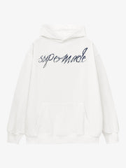 Metallic Script Letter Cross Graphic Hoodie 