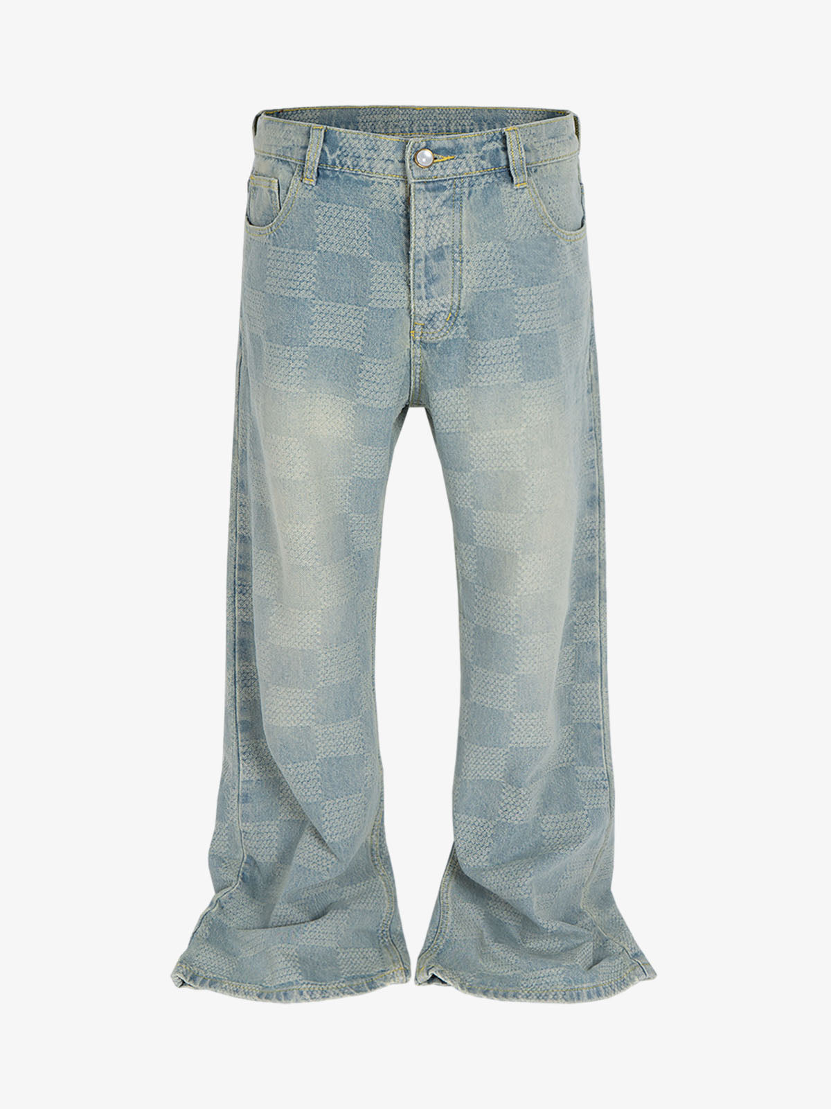 Checkerboard Distressed Jeans 