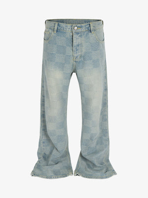 Checkerboard Distressed Jeans 