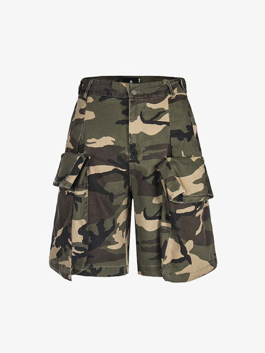 Cotton Cargo Shorts for Women High Waist Black Utility Style with Large Side Pockets 