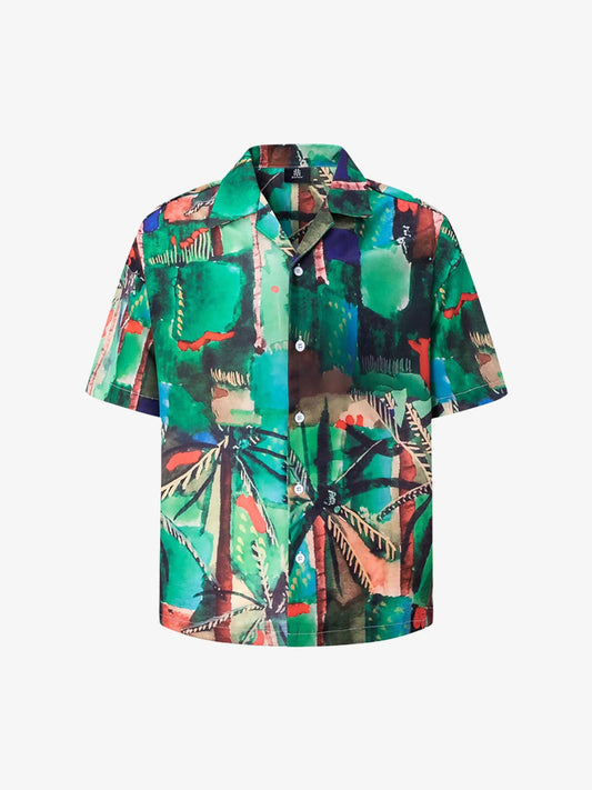 Thesupermade Oil Painting Print Short-sleeved Shirt 