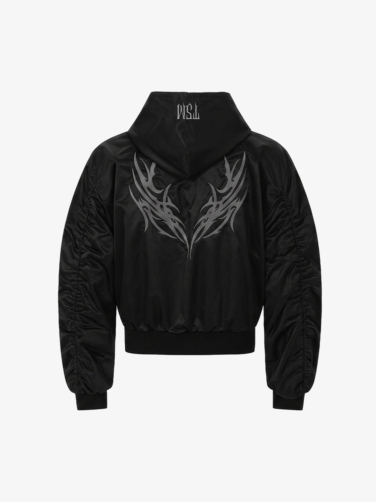 Embroidered Quilted Hooded Windbreaker Jacket