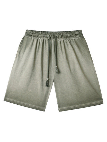Distressed Washed Drawstring Shorts 