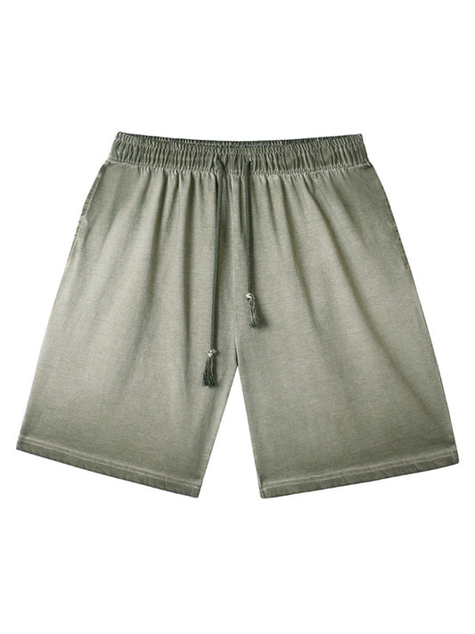 Distressed Washed Drawstring Shorts 