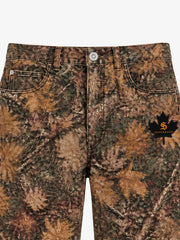 Maple Leaf Embroidered 3D Graphic Baggy Pants