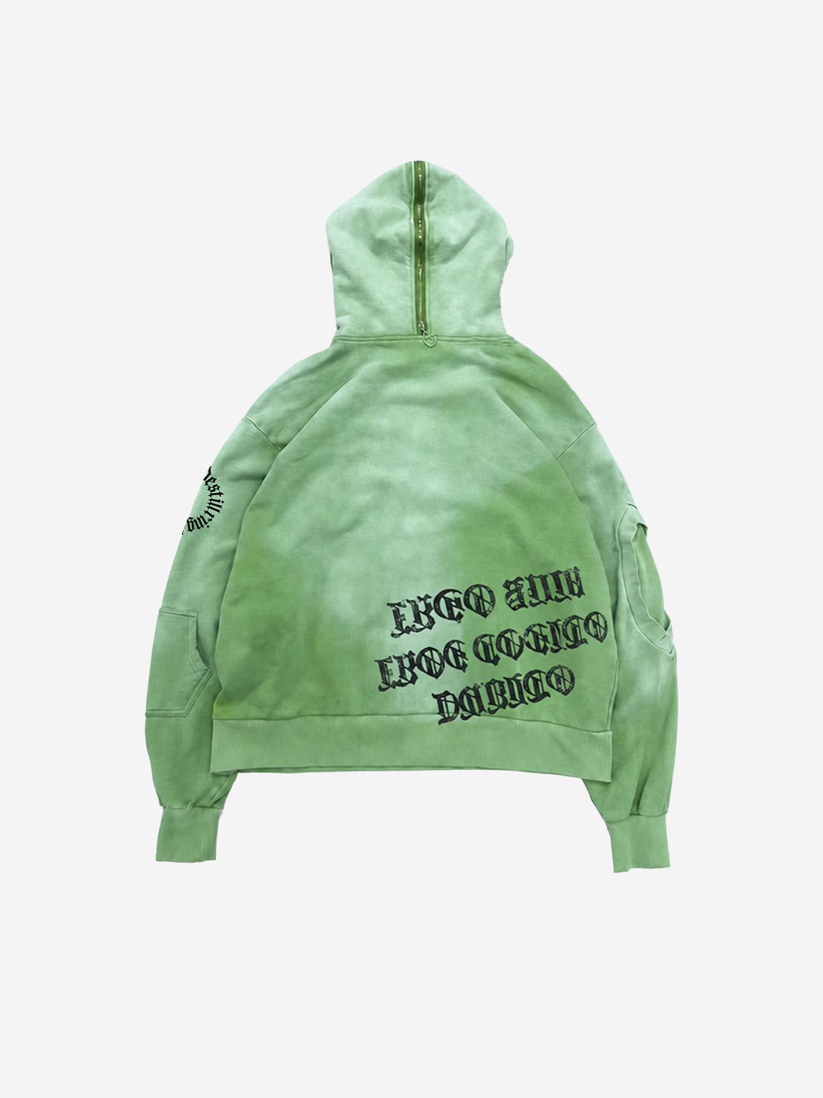 Distressed Graphic Washed Cropped Hoodie