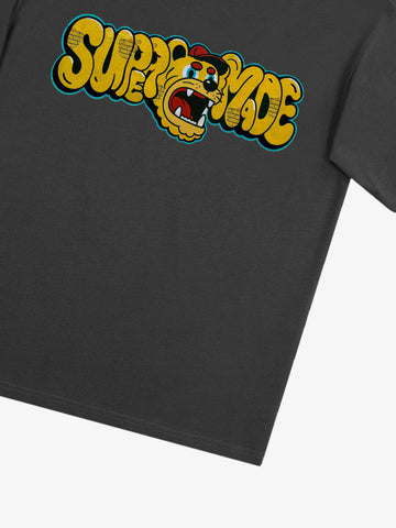 Street Graffiti Trendy Tiger Head Font T-Shirt 