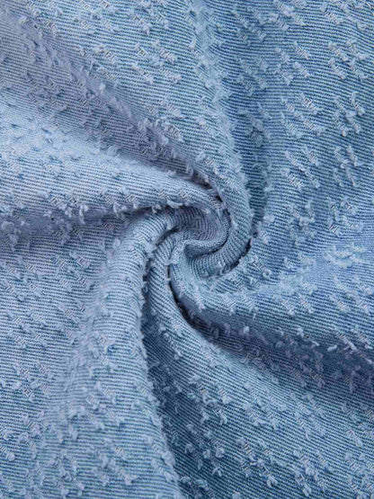 Light Blue Denim Wide-Leg Bermuda Shorts for Women High Waist Relaxed Fit Summer Casual Pants 