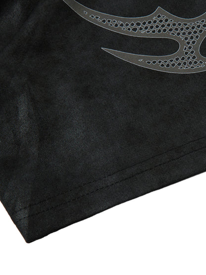 Oversized Graphic Suede Print T-Shirt 