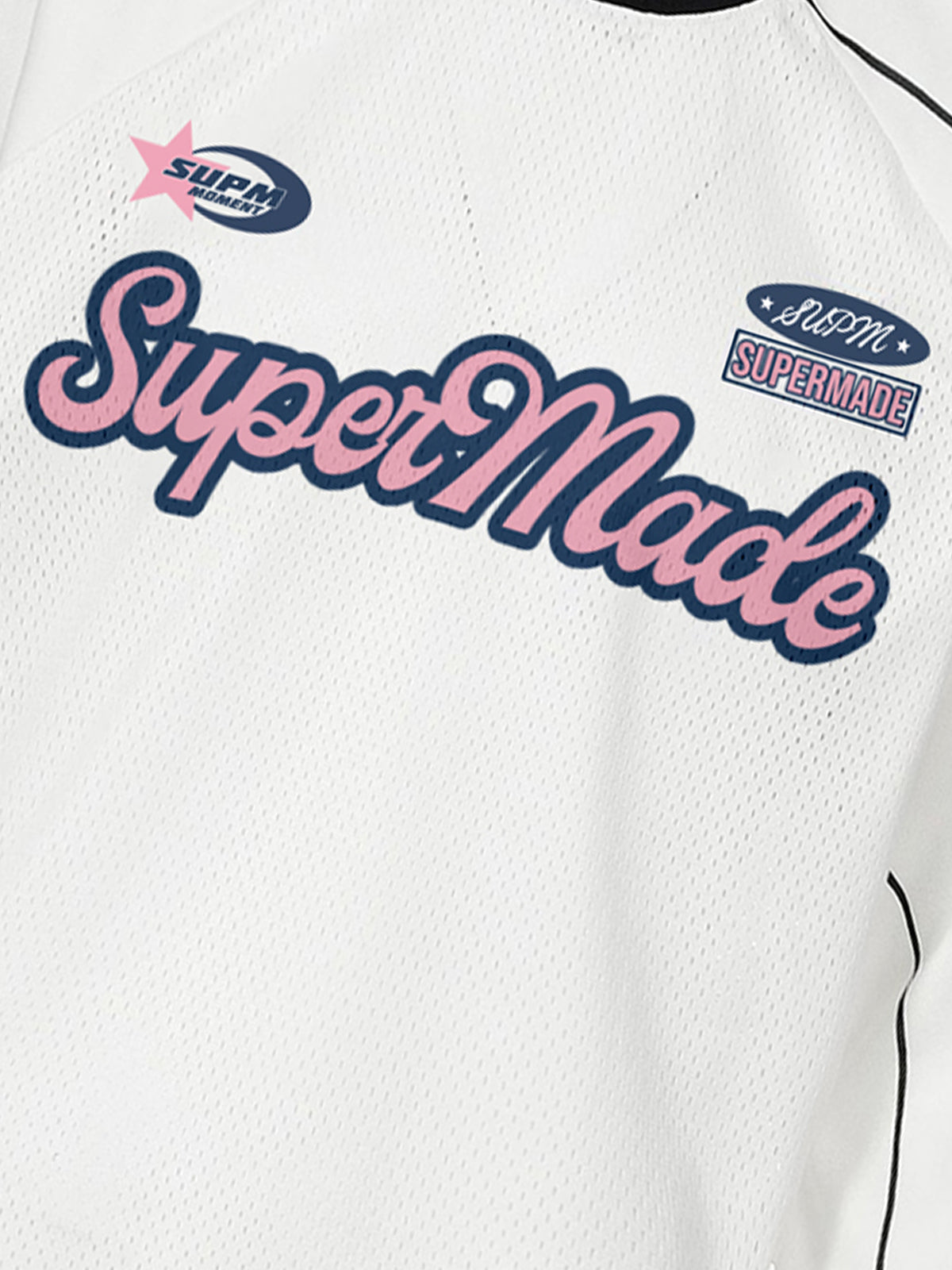 Supermade Jersey Graffiti Letter Long Sleeve T-Shirt 