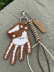 Punk Skull Hand Braided Keychain 