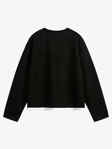 Layered Crewneck Star Print Long-Sleeve T-Shirt 