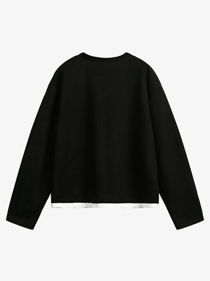 Cotton Blend Long Sleeve Star Print Crewneck Sweater for Women 