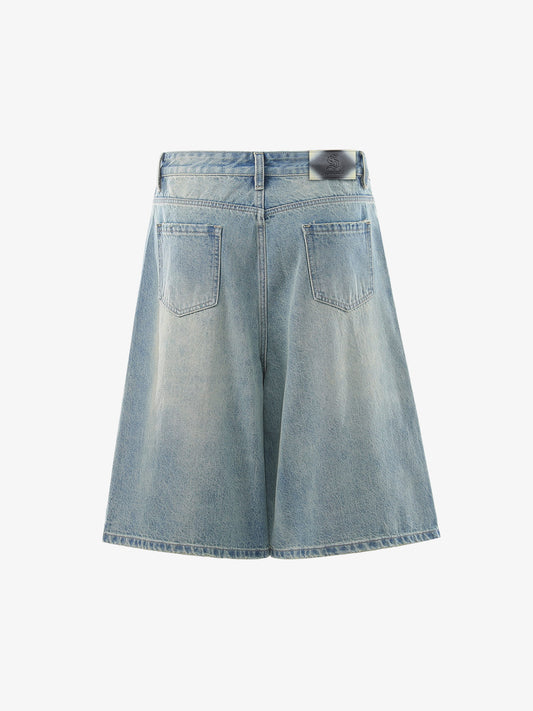 Dollar Appliqué Denim Shorts