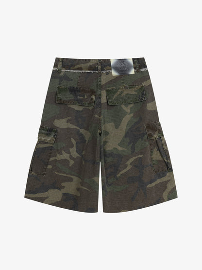 Ripstop Camo Cargo Pants – Utility Pocket Military-Inspired Trousers