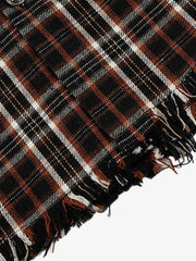 Frayed Plaid Short-Sleeve Shirt 