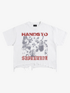 Graphic Brushed Distressed Cropped Tee