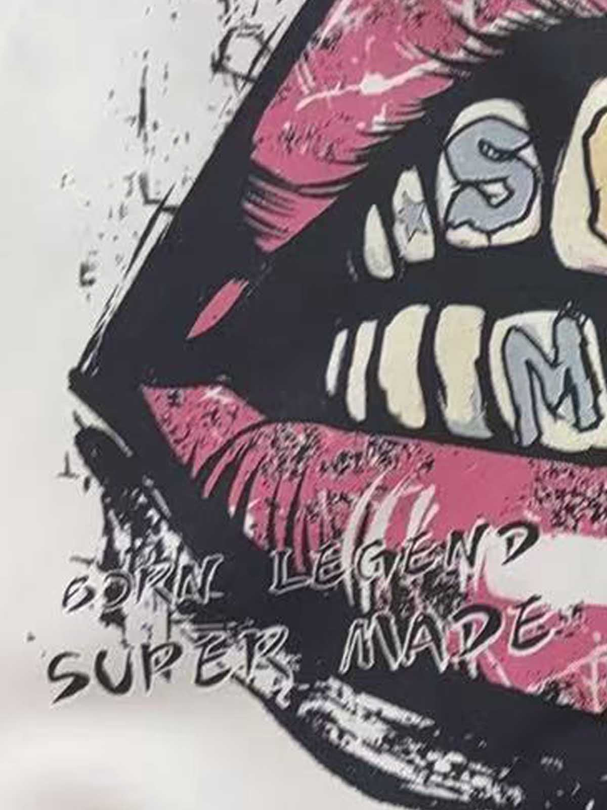 Retro Letter Lip Graphic T-Shirt 