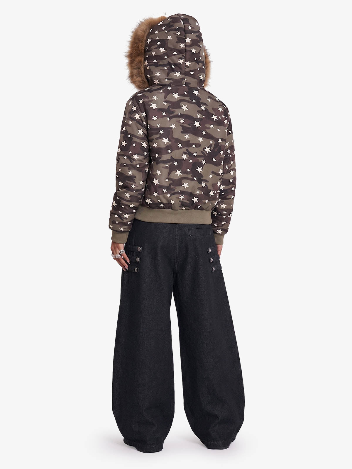 Military Napoleon Raw Denim Barrel Baggy Jeans