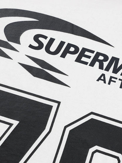 Jersey Digital Print Colorblock Long-Sleeved T-Shirt 