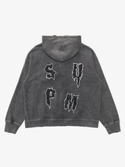 Original Distressed SPMD Graphic Cotton Hoodie 