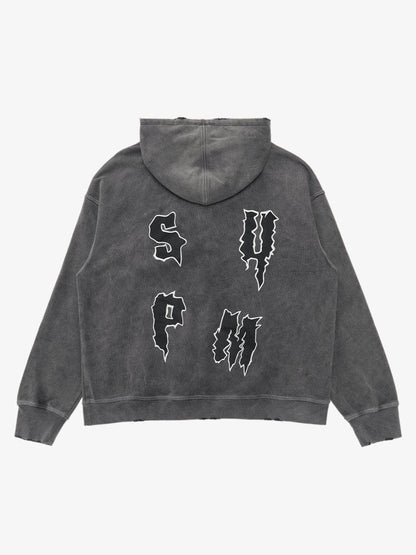 Original Distressed SPMD Graphic Cotton Hoodie 